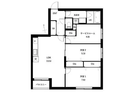 クールブラン西荻窪(2SLDK/2階)の間取り写真