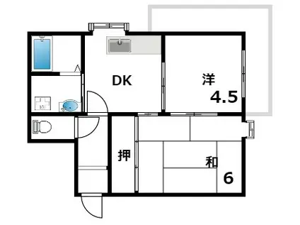 信和マンション(2DK/3階)の間取り写真