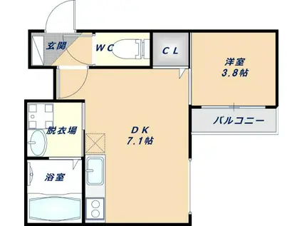 ジャカルタ519(1DK/3階)の間取り写真