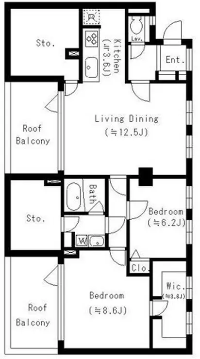 レジディア六本木檜町公園 5階階 間取り