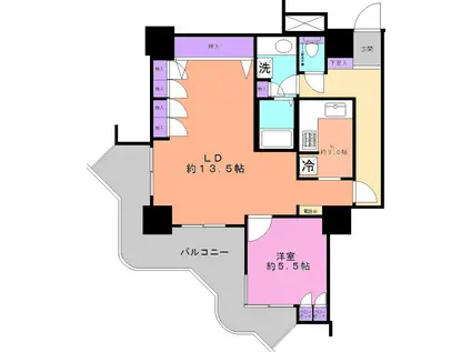 スカイフロントタワー川口(1LDK/12階)の間取り写真