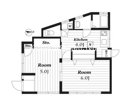 倉田荘(1DK/1階)の間取り写真