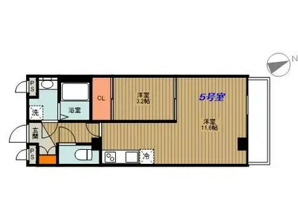 ネクサス広白石(1K/7階)の間取り写真