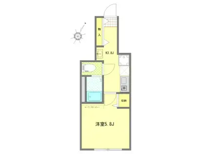 COZY代田橋(1K/1階)の間取り写真