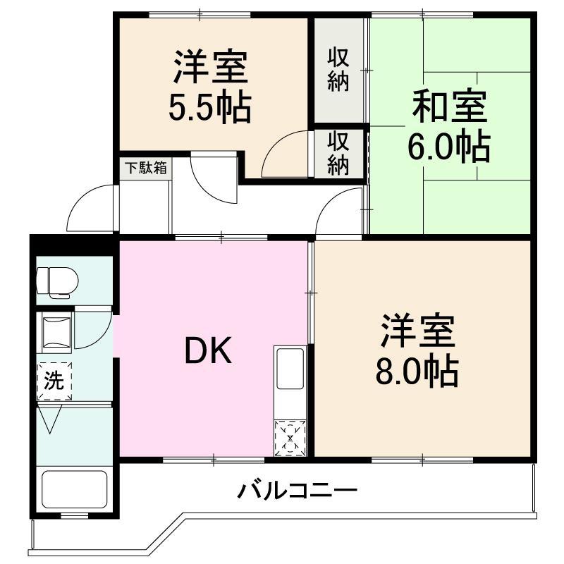 コーポ増田(3DK/2階)の間取り写真