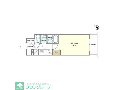 ライトテラス蔵前(1K/5階)の間取り写真