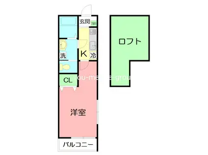 ヴィラ ブラージュ(1K/2階)の間取り写真