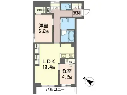 アスターミキ(2LDK/2階)の間取り写真