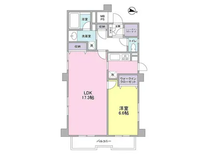 KDXレジデンス成城(1LDK/3階)の間取り写真