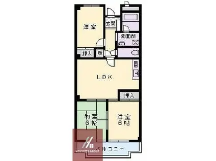 フローレンス緑地(3LDK/3階)の間取り写真