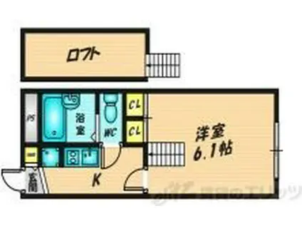 竹橋町アパート(1K/2階)の間取り写真