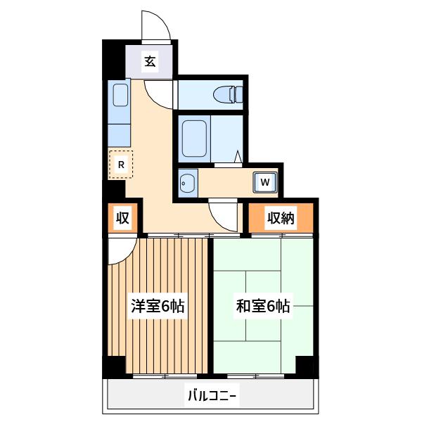 クレールメゾン北野(2K/3階)の間取り写真