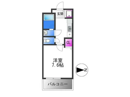 エスティームI番館(1K/2階)の間取り写真