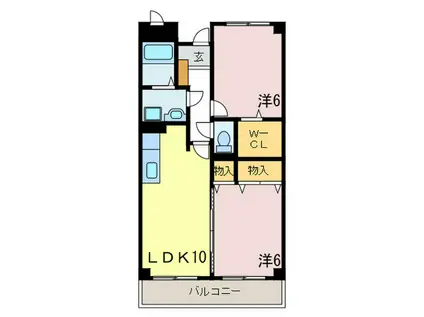 グレイス大久保(2LDK/4階)の間取り写真