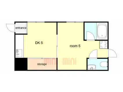 中原通1丁目Kハウス(1DK/1階)の間取り写真