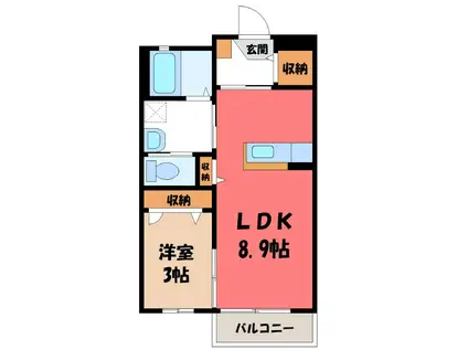 サンファン(1LDK/1階)の間取り写真