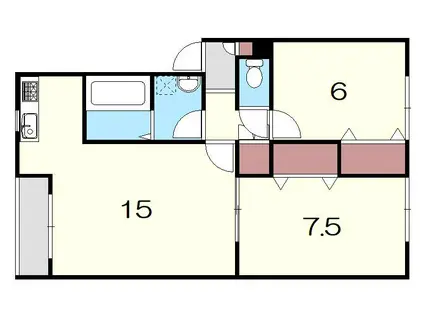 ファミーユエザンスII(2LDK/1階)の間取り写真