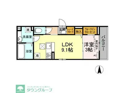 サンセール(1LDK/1階)の間取り写真