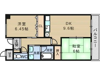 コウジィコート大南(2DK/2階)の間取り写真