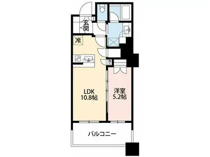 ブリリア有明スカイタワー(1LDK/8階)の間取り写真