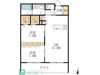 アイグレイス白壁(2LDK/1階)の間取り写真