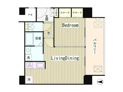 リバー&タワー(1LDK/10階)の間取り写真