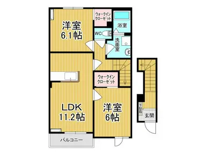 クロシェット(2LDK/2階)の間取り写真