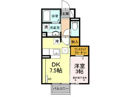 D-ROOM椿102(1LDK/1階)の間取り写真