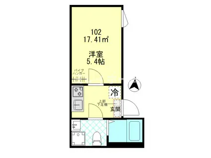 ザ・ハウス羽田(1K/1階)の間取り写真