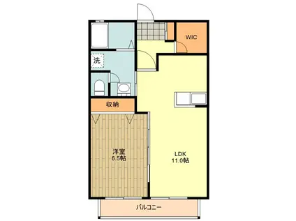 グランドール早道(1LDK/2階)の間取り写真