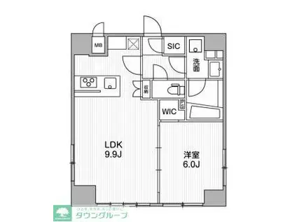 ALTERNA銀座 (1LDK/9階)の間取り写真