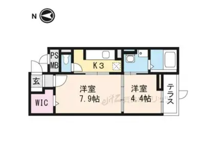 クリアネス コート(1LDK/1階)の間取り写真