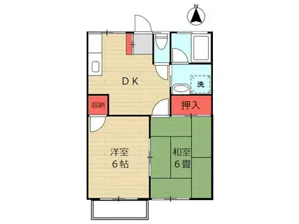 コーポベルヘルス(2DK/2階)の間取り写真