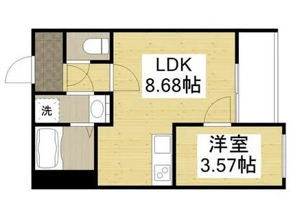 エフコートI(1LDK/1階)の間取り写真