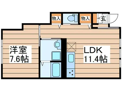 ポレール(1LDK/1階)の間取り写真