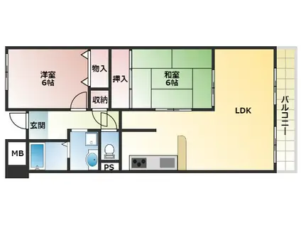 ライフアップハイツ(2LDK/4階)の間取り写真
