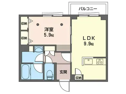 ヴァンベェール豊玉(1LDK/3階)の間取り写真