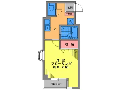 アネックスII(1K/1階)の間取り写真