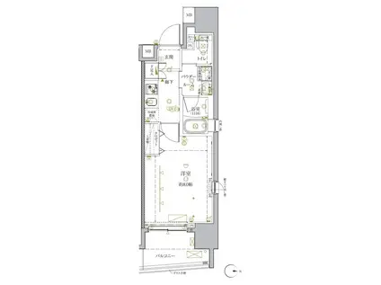 クレイシア秋葉原ラグゼスイート(1K/4階)の間取り写真