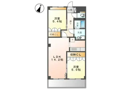 レジーナ(2LDK/2階)の間取り写真
