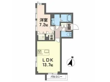 シャーメゾンプレミア鐙(1LDK/3階)の間取り写真