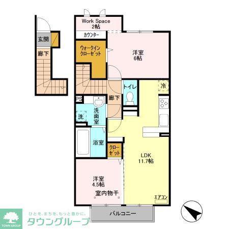 グリーンサイトおおたか(2LDK/2階)の間取り写真