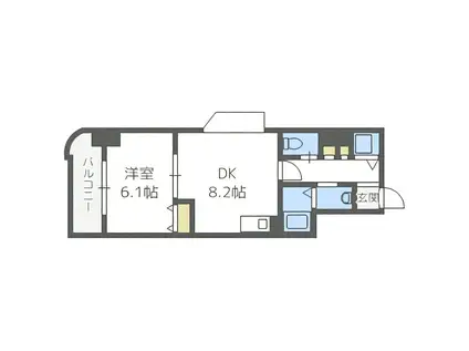 ティアラ本郷(1LDK/7階)の間取り写真