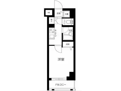 パレステュディオ六本木イーストII(1K/9階)の間取り写真