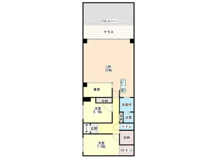 新和歌浦 ザ・テラス(2LDK/3階)の間取り写真