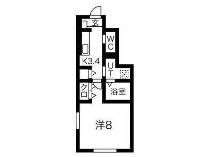 G-CLASS(1K/1階)の間取り写真