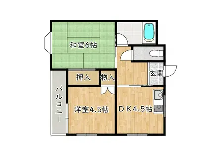 ISE伊勢綾園7703C棟(2DK/2階)の間取り写真