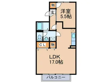 レジデンス21THC(1LDK/1階)の間取り写真