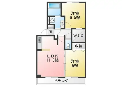 フィオーレ ジャンダルム(2LDK/2階)の間取り写真