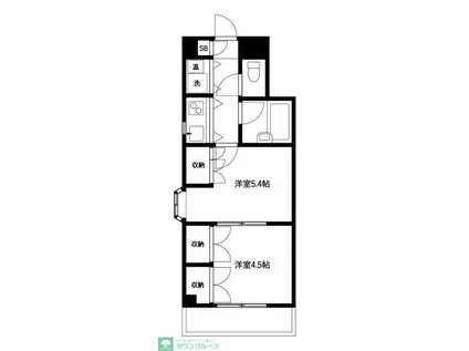 ＪＲ山手線 田端駅 徒歩6分 6階建 築29年(2K/4階)の間取り写真
